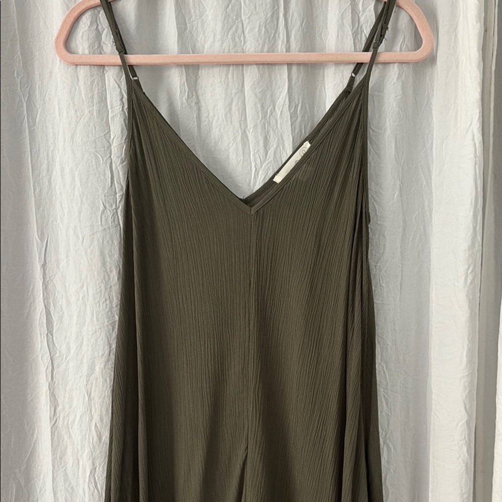 Green Sleeveless Maxi Slip Dress - Picture 3 of 3